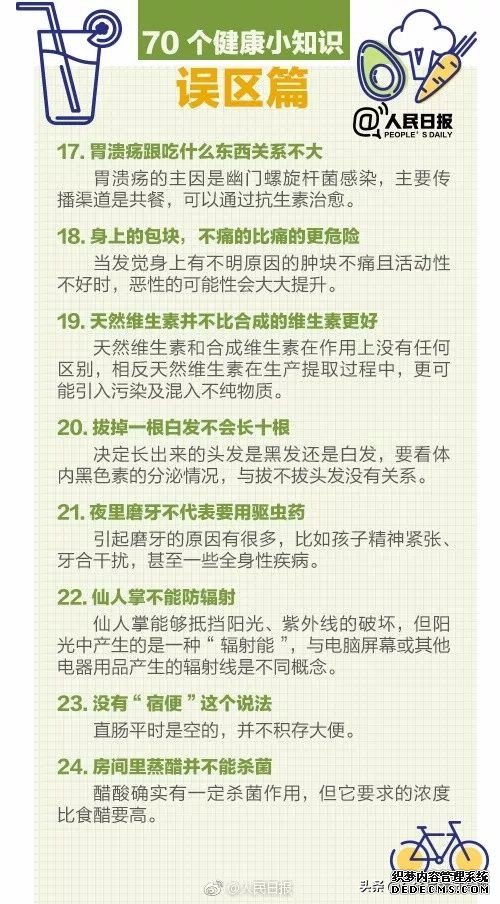 人民日報發(fā)布：70個超實用健康小知識，值得收藏